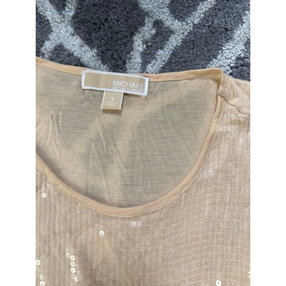 Tan Sequin Michael Kors Tank Top - Picture 2 of 3